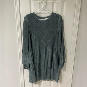 Aritzia Wilfred Slate Blue Patterned Dress